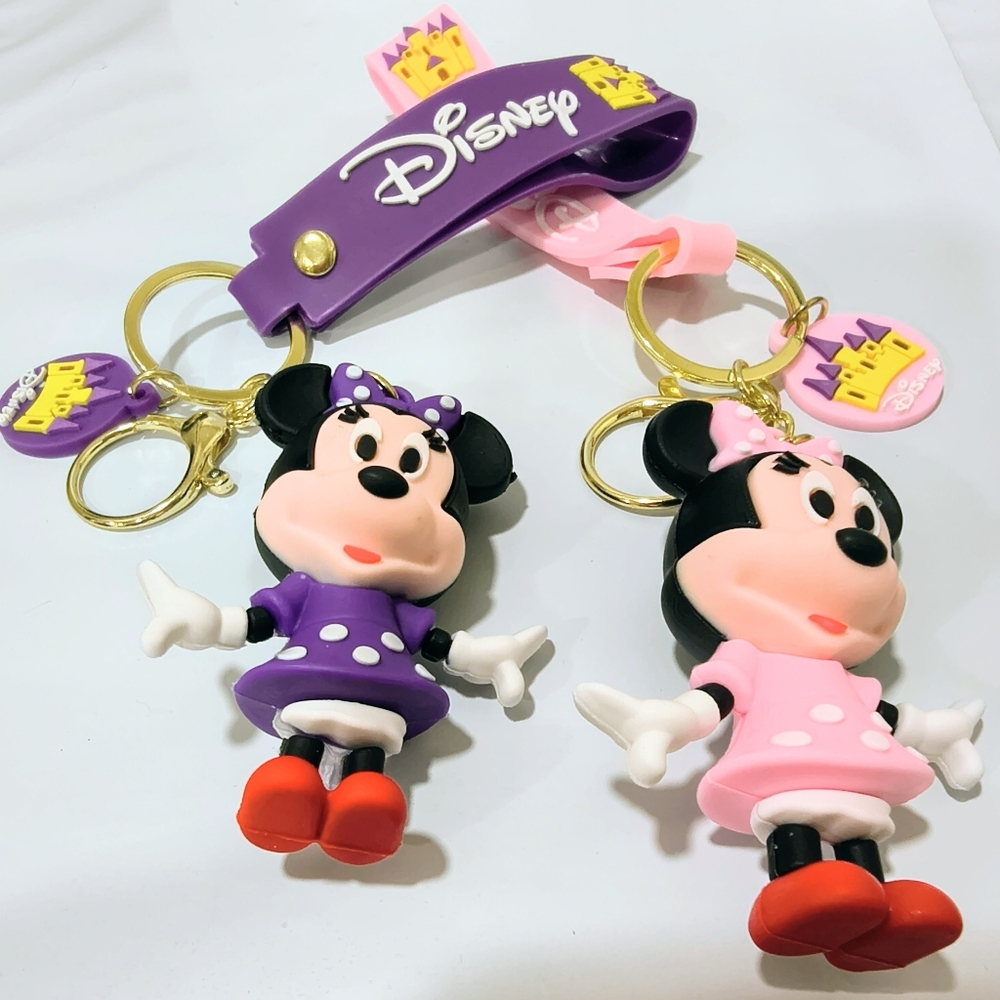 Disney Minnie Mouse Keychain Duo - Purple and Pink